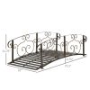 Outdoor Vintage Bronze Arch 6-ft Garden Bridge with Side-Rails