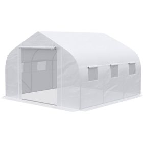 Greenhouse w/ White PE Cover and Heavy Duty Steel Frame 11.5' x 10' x 6.5'