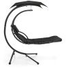 Black Single Person Sturdy Modern Chaise Lounger Hammock Chair Porch Swing