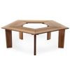 Solid Cedar Wood Outdoor 5 Sided Pentagon Tree Wrap Garden Bench