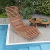 Premium Acacia Wood Rocking Chair Widened High Back Slatted Seat