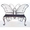 Modern Outdoor Butterfly Garden Bench in Black Metal Finish