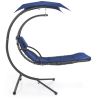 Navy Blue Single Person Sturdy Modern Chaise Lounger Hammock Chair Porch Swing