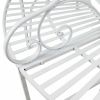 Half-Circle White Metal Outdoor Patio Garden Tree Bench