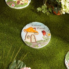 Welcome Friends Garden Stepping Stone - Outdoor Decorative Pathway Stone