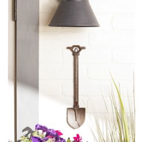 Cast Iron Garden Shovel with Built-In Thermometer - Durable Outdoor Tool