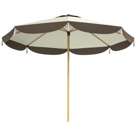 Outsunny 9FT Patio Umbrella, UPF 50+ Outdoor Market Umbrella with 8 Ribs, Vented Outdoor Table Umbrella for Deck, Backyard and Lawn, Cream White