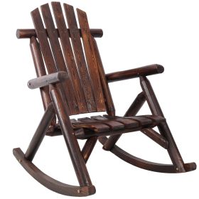 Wooden Porch Rocker Chair,Durable Wooden Porch Rocker Chair,Fir log Rocking Chair,Patio Rockers for Outside,Garde.Brown Color