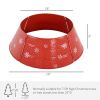 HOMCOM Christmas Tree Collar Steel Tree Ring Skirt Home Xmas Decoration with Snowflake Engraved, 26" Base, Red