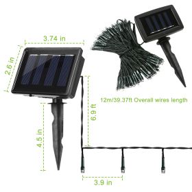 12M 100 LEDs Solar String Fairy Lights Outdoor String Lamps Garden Xmas Decor Lamp (Option: LED100LEDSolarRopeCoolWH)