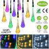 Outdoor Solar String Lights 21 Feet 30 LEDs Water Drop Solar Powered Lights Waterproof Solar Fairy Lights Decorative Solar Powered Lights for Home Pat