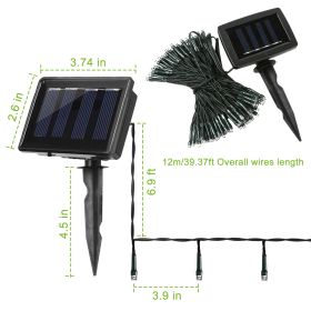 12M 100 LEDs Solar String Fairy Lights Outdoor String Lamps Garden Xmas Decor Lamp (Option: LED100LEDSolarRopeCoolWH)