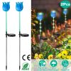 2Pcs Solar Powered Tulip Garden Light Wind Mill Waterproof Landscape Stake Lamp Decorative Lawn Lights For Yard Driveway Walkway Patio