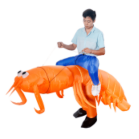 Inflatable Costume Orange Shrimp Blow Up Costume Fancy Dress Halloween Jumpsuit Cosplay Outfit (Option: Pipi shrimp)